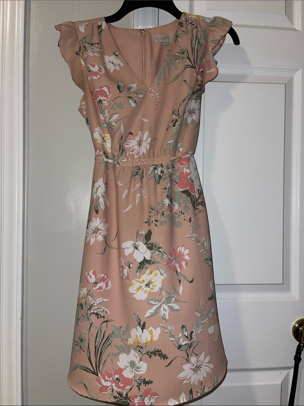 Loft Pink Floral mini dress XS